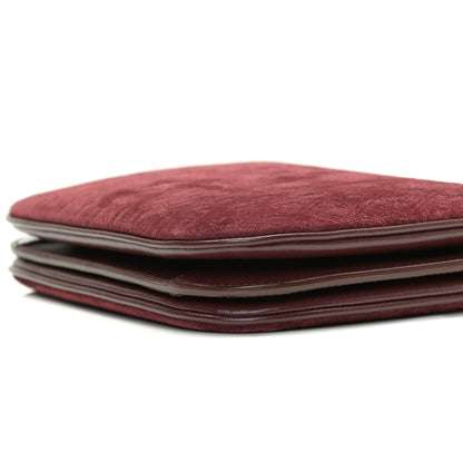 Saint Laurent Suede All-Over Monogram Crossbody Burgundy 10 of 10