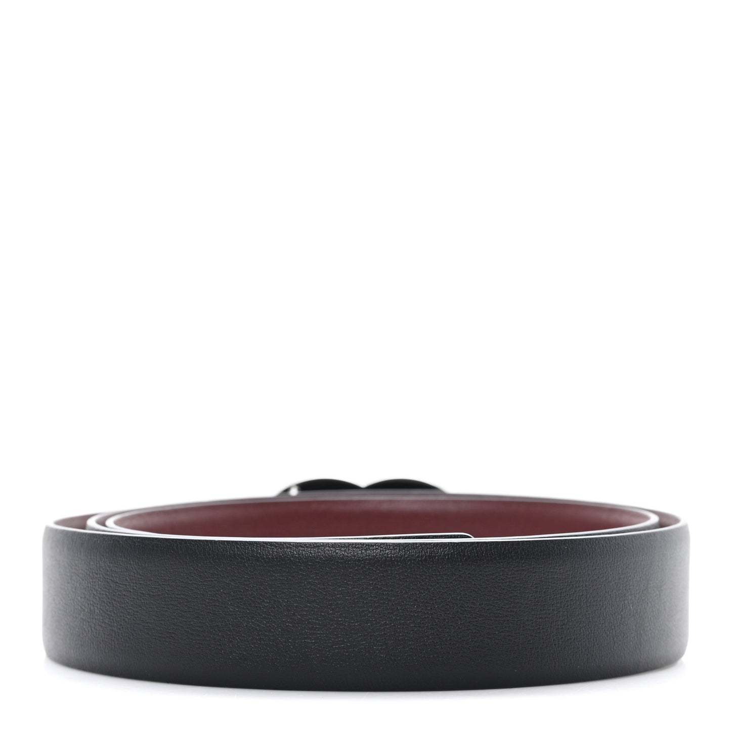 Calfskin CC Reversible Belt 95 38 Black Burgundy