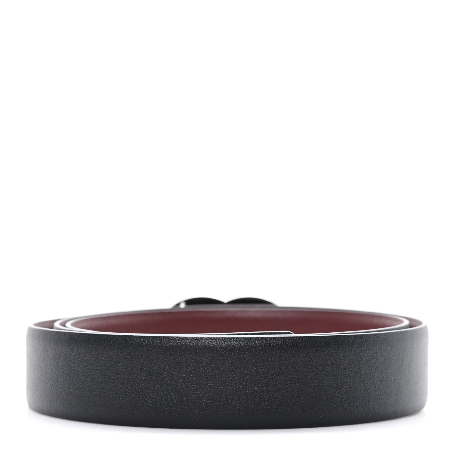 Chanel Calfskin CC Reversible Belt 95 38 Black Burgundy 2 of 5