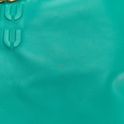 Miu Miu Soft Calf Softy Shoulder Bag Peacock Blue 10 of 11