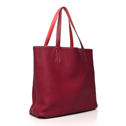 Hermes Taurillon Clemence Double Sens 36 Reversible Tote Rubis Rose Jaipur 11 of 16