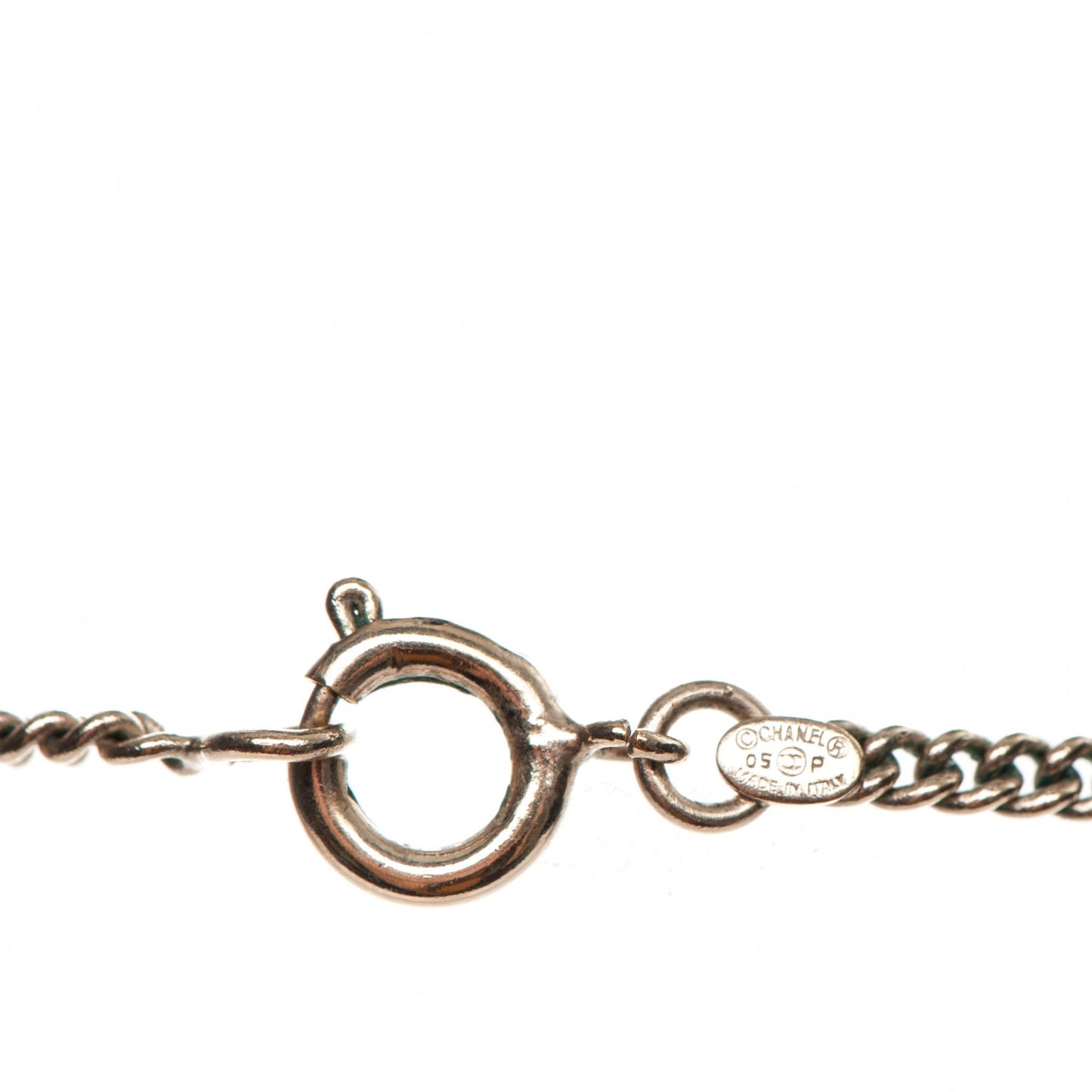 Enamel Heart CC Charm Necklace Gold