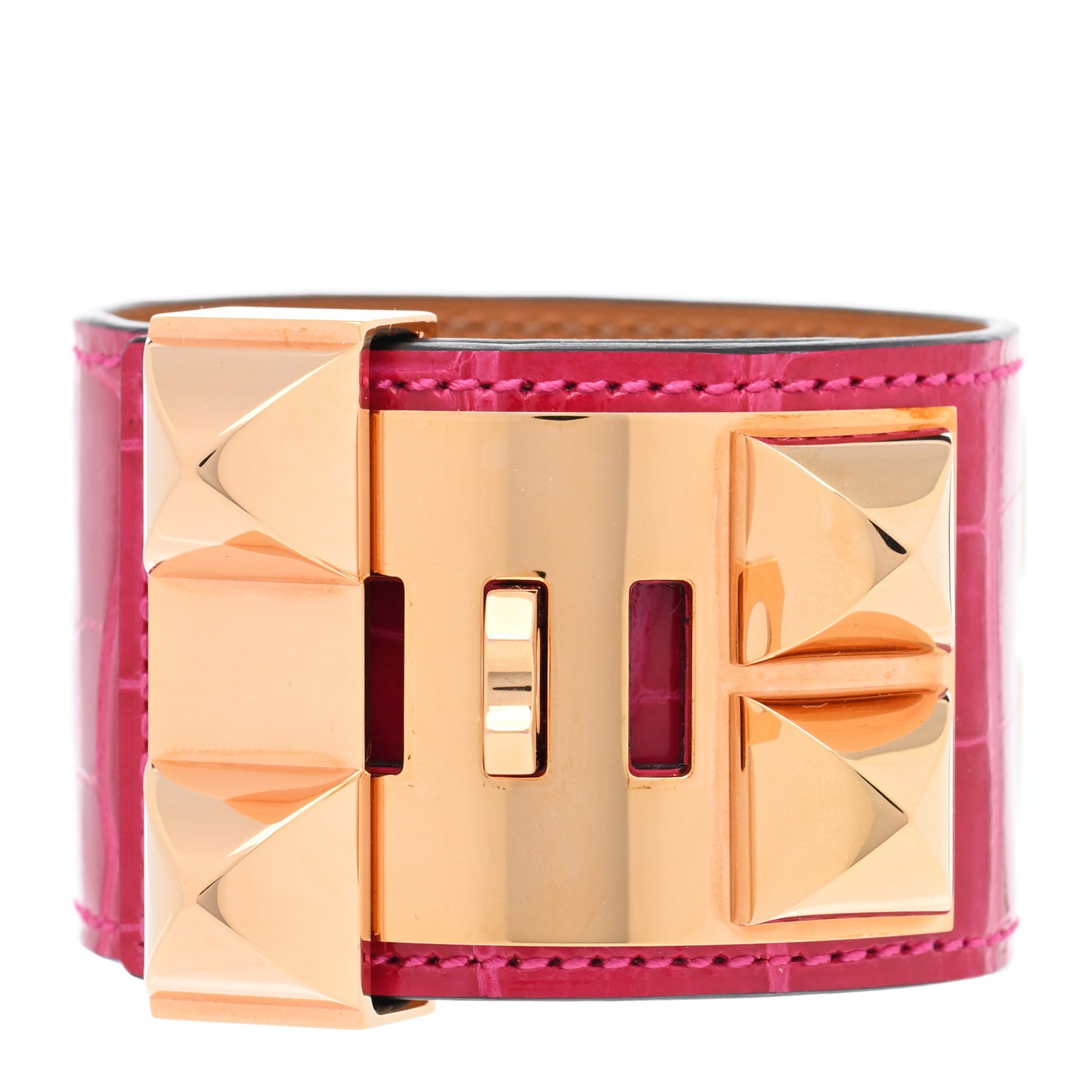 Shiny Alligator Collier de Chien CDC Bracelet T2 Framboise
