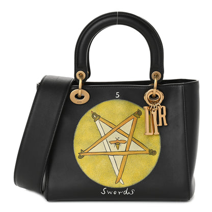 Christian Dior Calfskin Hand Painted Swords Medium Lady Dior Black 1 of 9