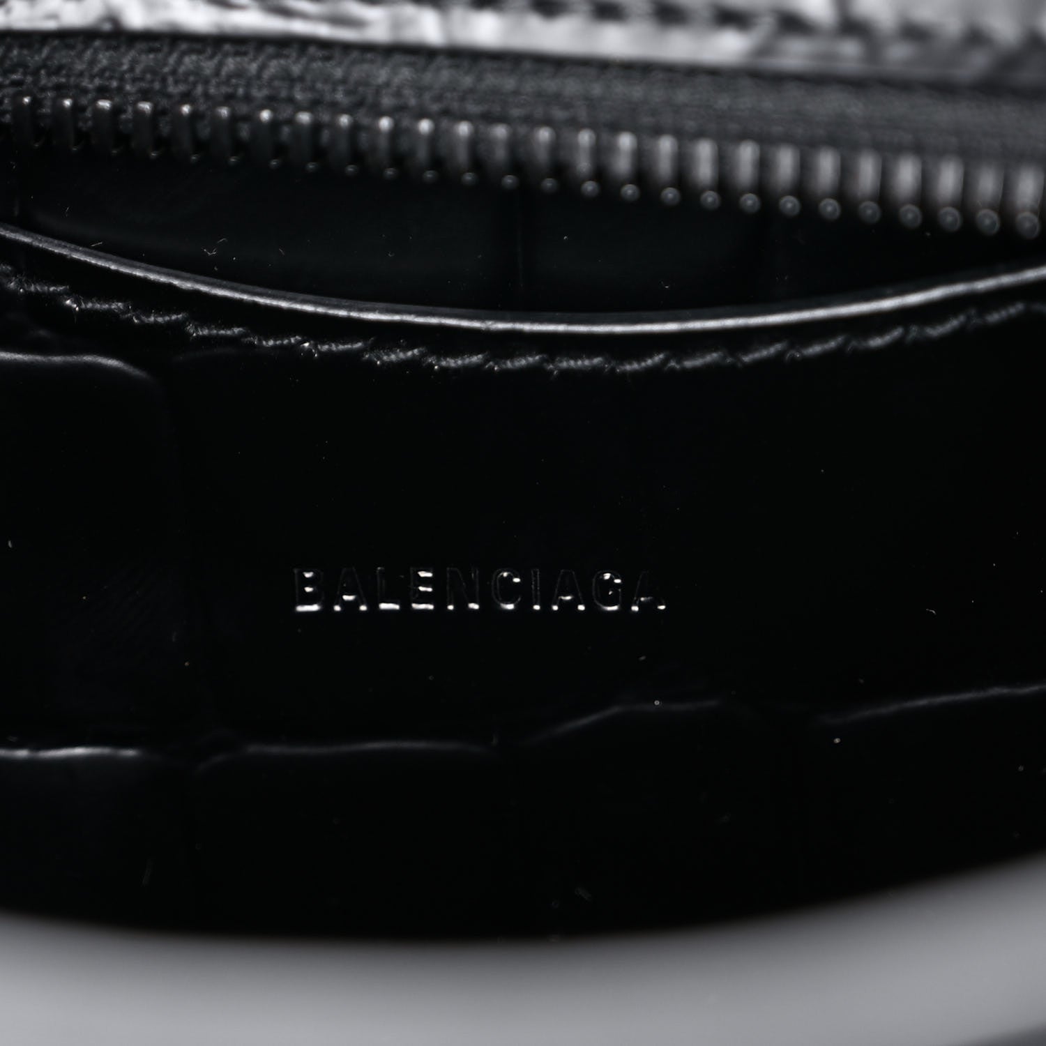 Balenciaga Semi Shiny Calfskin Crocodile Embossed Neo Classic Black Hardware Mini City Black 7 of 10
