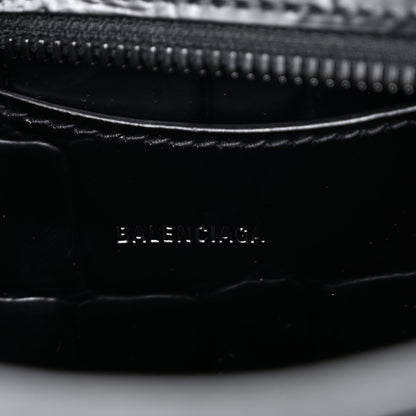 Balenciaga Semi Shiny Calfskin Crocodile Embossed Neo Classic Black Hardware Mini City Black 7 of 10