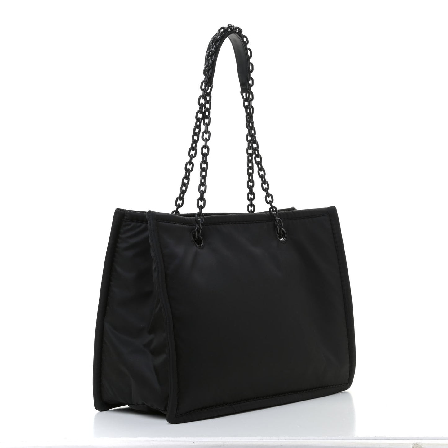 Tessuto Nylon Chain Tote Black