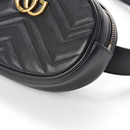 Gucci Calfskin Matelasse GG Marmont Belt Bag 85 34 Black 9 of 10