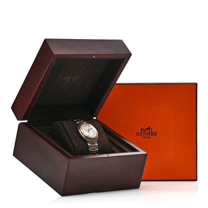 Hermes Stainless Steel 18K Rose Gold 36mm Cut Automatic Watch 5 of 5