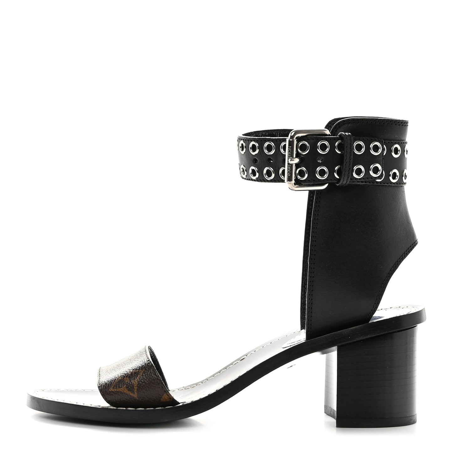 Calfskin Monogram Passenger Sandals 37.5 Black