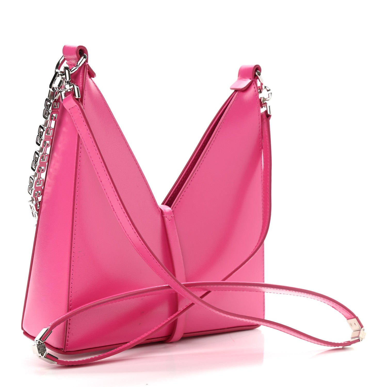 Givenchy Box Calfskin Mini Cut Out Shoulder Bag Neon Pink 3 of 12