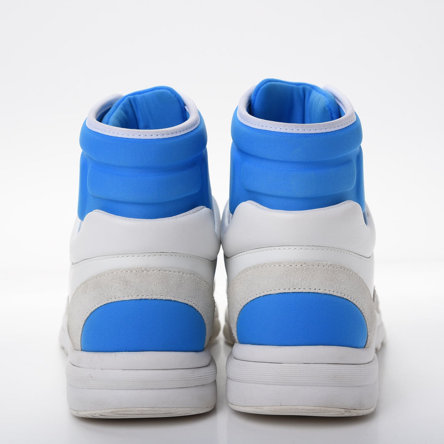 Suede Calfskin Lambskin High Top CC Sneakers 36.5 White Blue