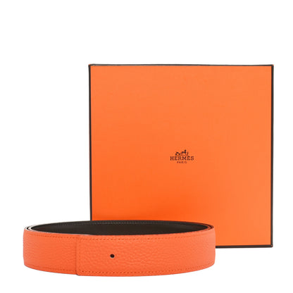Hermes Box Togo 32mm Belt Strap 95  Ebene Orange 6 of 6