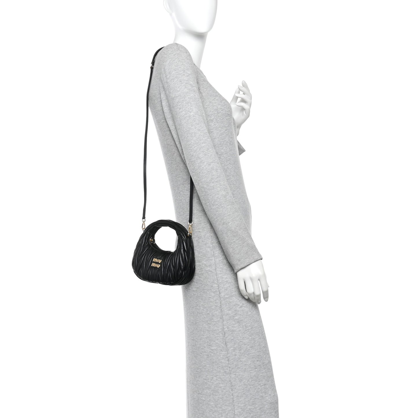 Nappa Matelasse Mini Wander Hobo Black