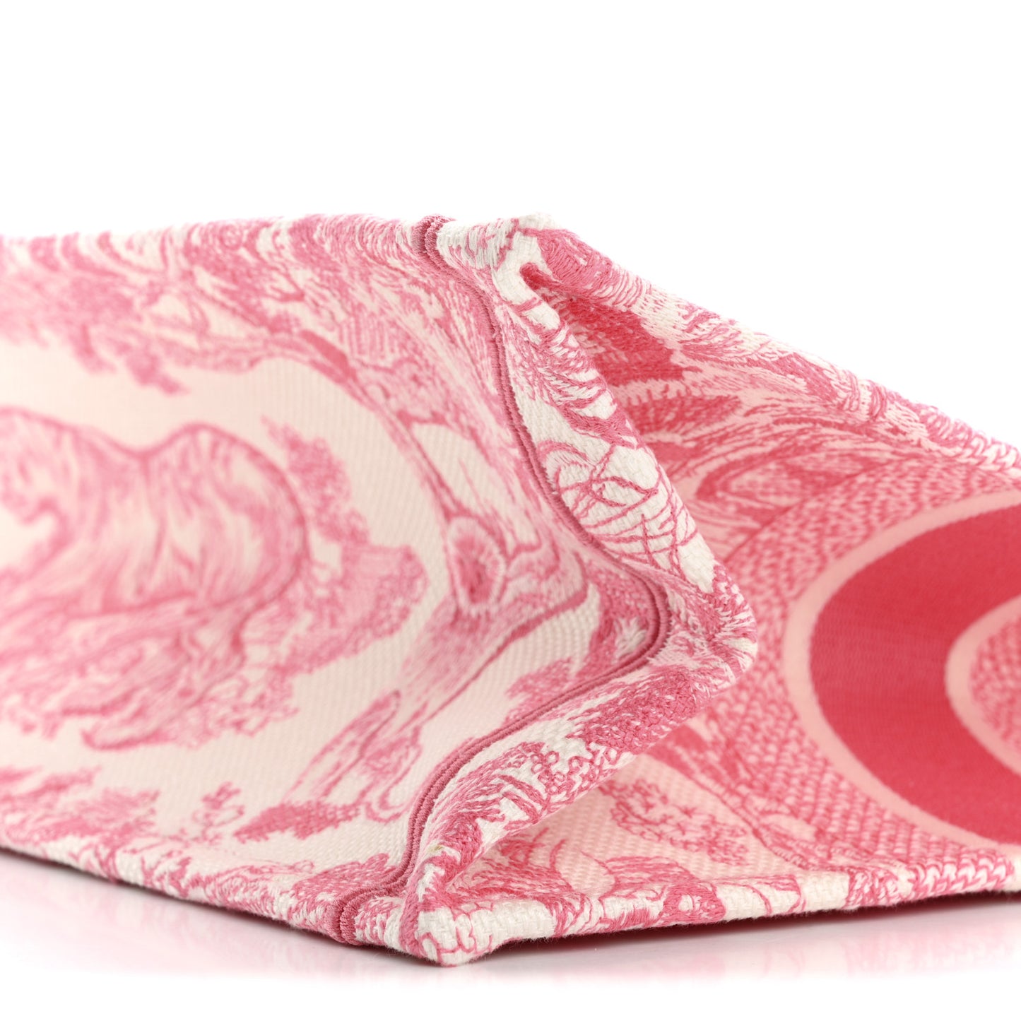 Canvas Embroidered Medium Dioriviera Toile De Jouy Book Tote Peony Pink