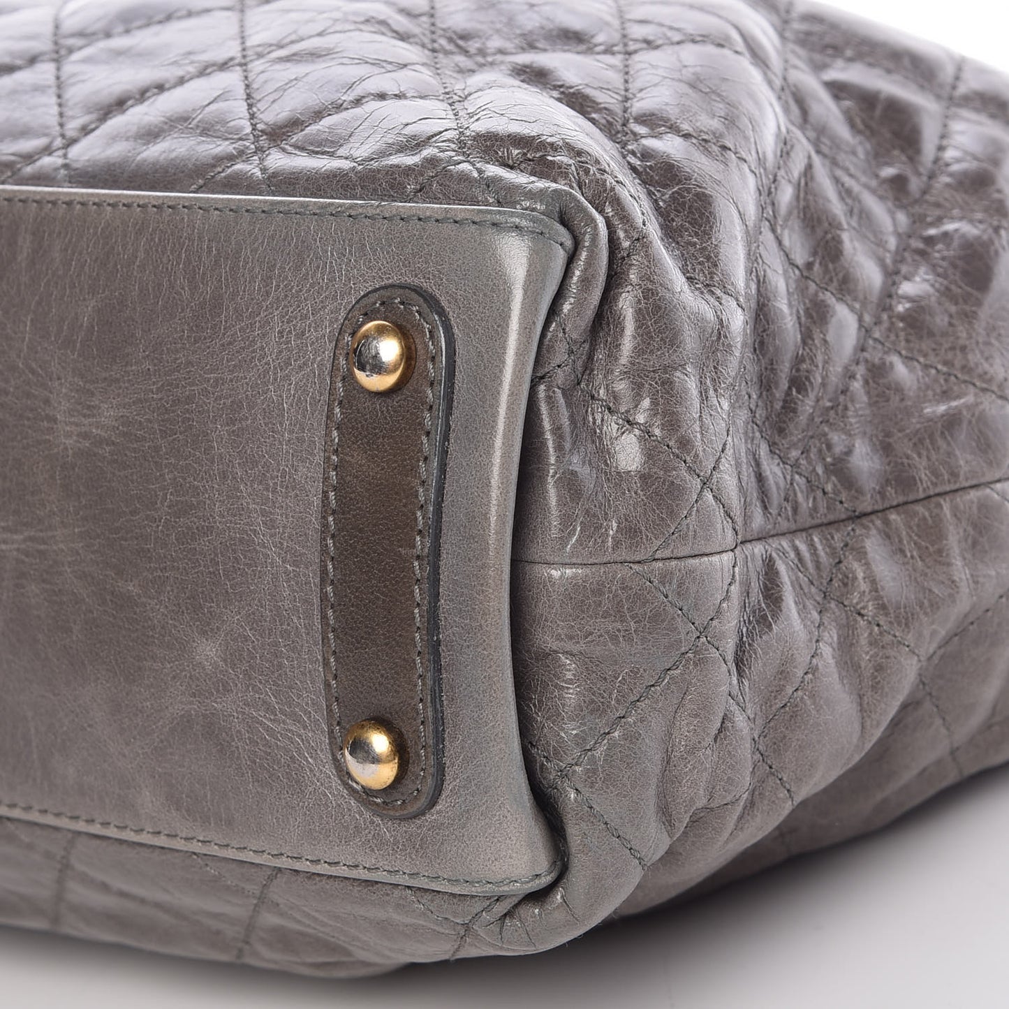 Glazed Calfskin Stingray Large Bindi CC Tote Grey