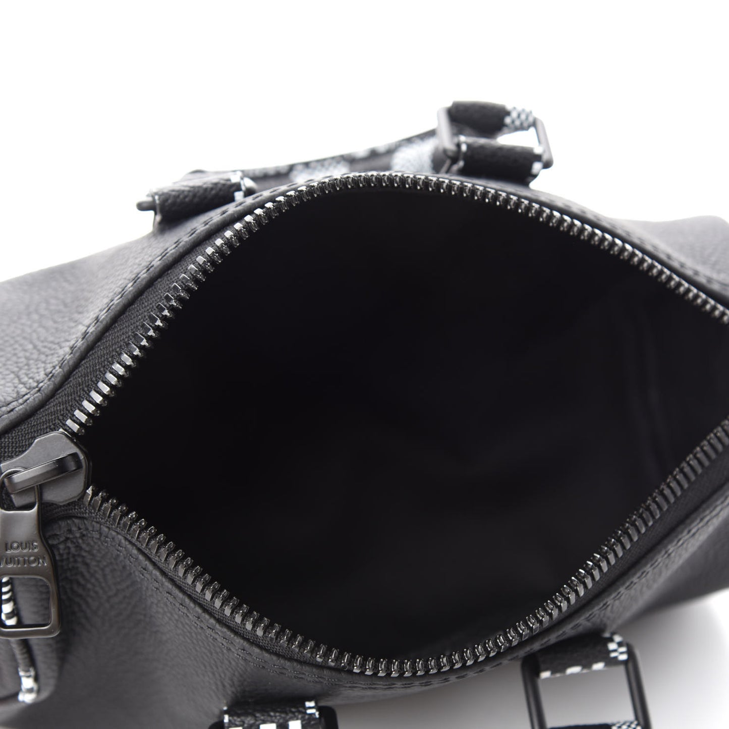 Calfskin Damier Distorted Keepall XS Black