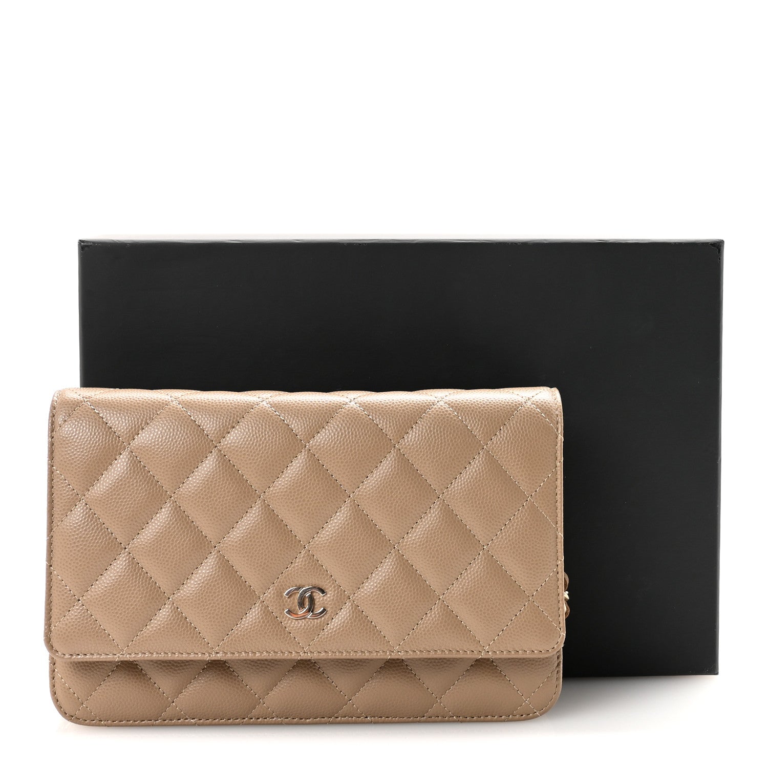 Chanel Caviar Quilted Wallet on Chain WOC Beige 12 of 12