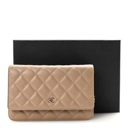 Chanel Caviar Quilted Wallet on Chain WOC Beige 12 of 12