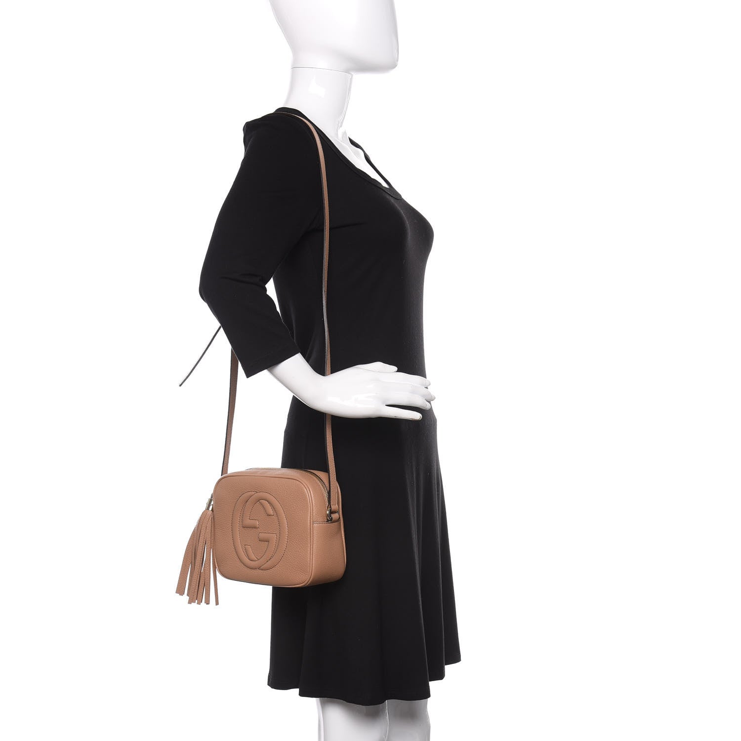 Gucci Pebbled Calfskin Small Soho Disco Bag Camelia 2 of 10