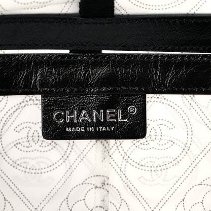Chanel PVC Calfskin Coco Bag Raincoat White Black 3 of 4