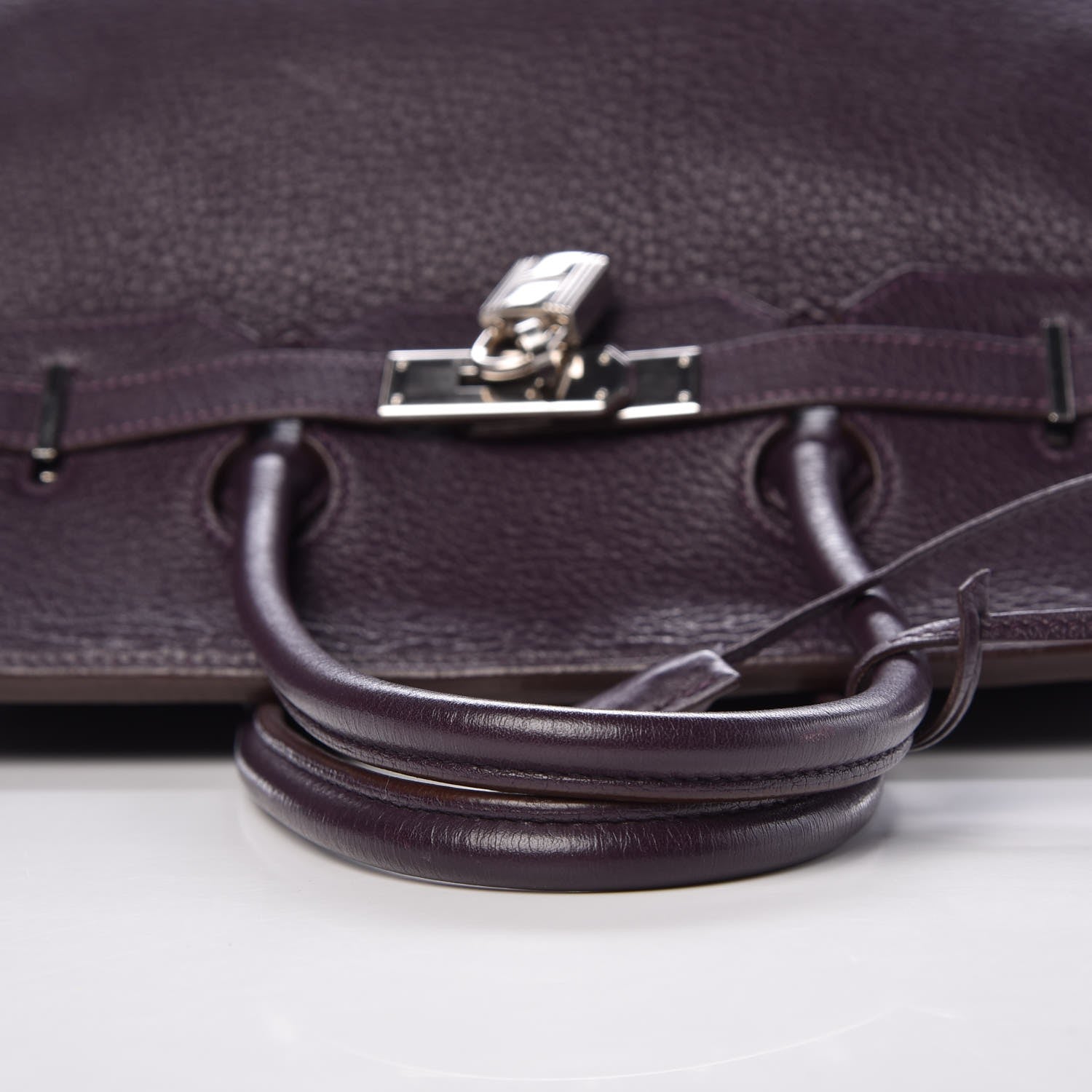 Hermes Taurillon Clemence Birkin 35 Raisin 30 of 36