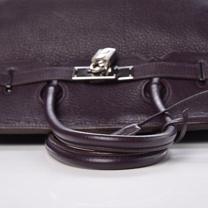 Hermes Taurillon Clemence Birkin 35 Raisin 30 of 36