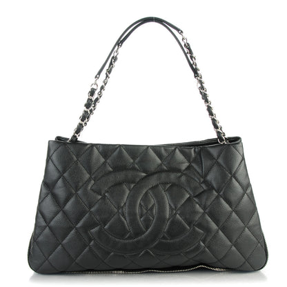 Chanel Caviar Quilted Expandable Zip Shoulder Bag Black 1 of 7
