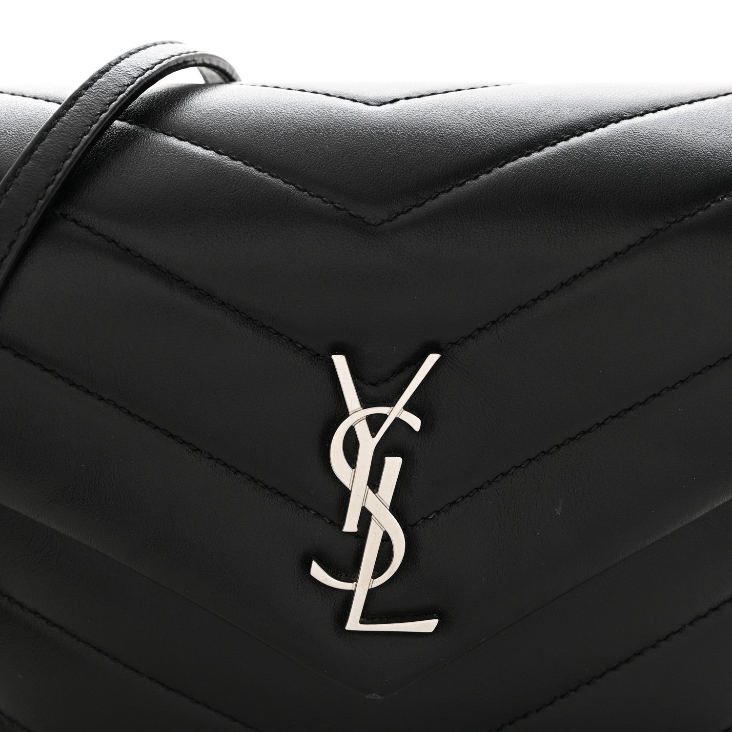 Saint Laurent Calfskin Y Quilted Monogram Toy Loulou Crossbody Bag Black 9 of 11