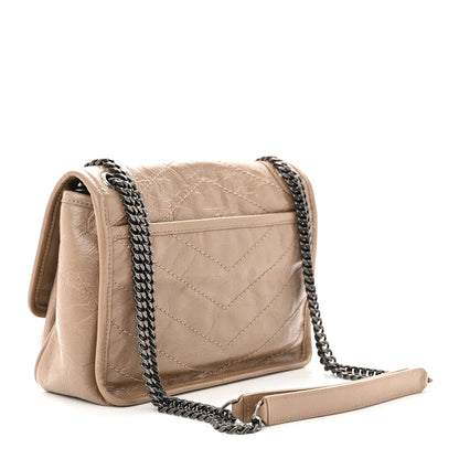Saint Laurent SAINT LAURENT Crinkled Calfskin Matelasse Monogram Baby Niki Chain Satchel Light Taupe 2 of 9