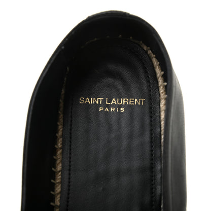Saint Laurent Lambskin Monogram Espadrilles 38 Black 8 of 9