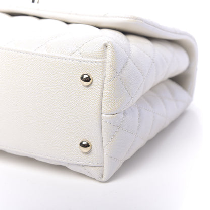 Chanel Iridescent Caviar Quilted Small Coco Handle Flap White 8 of 10