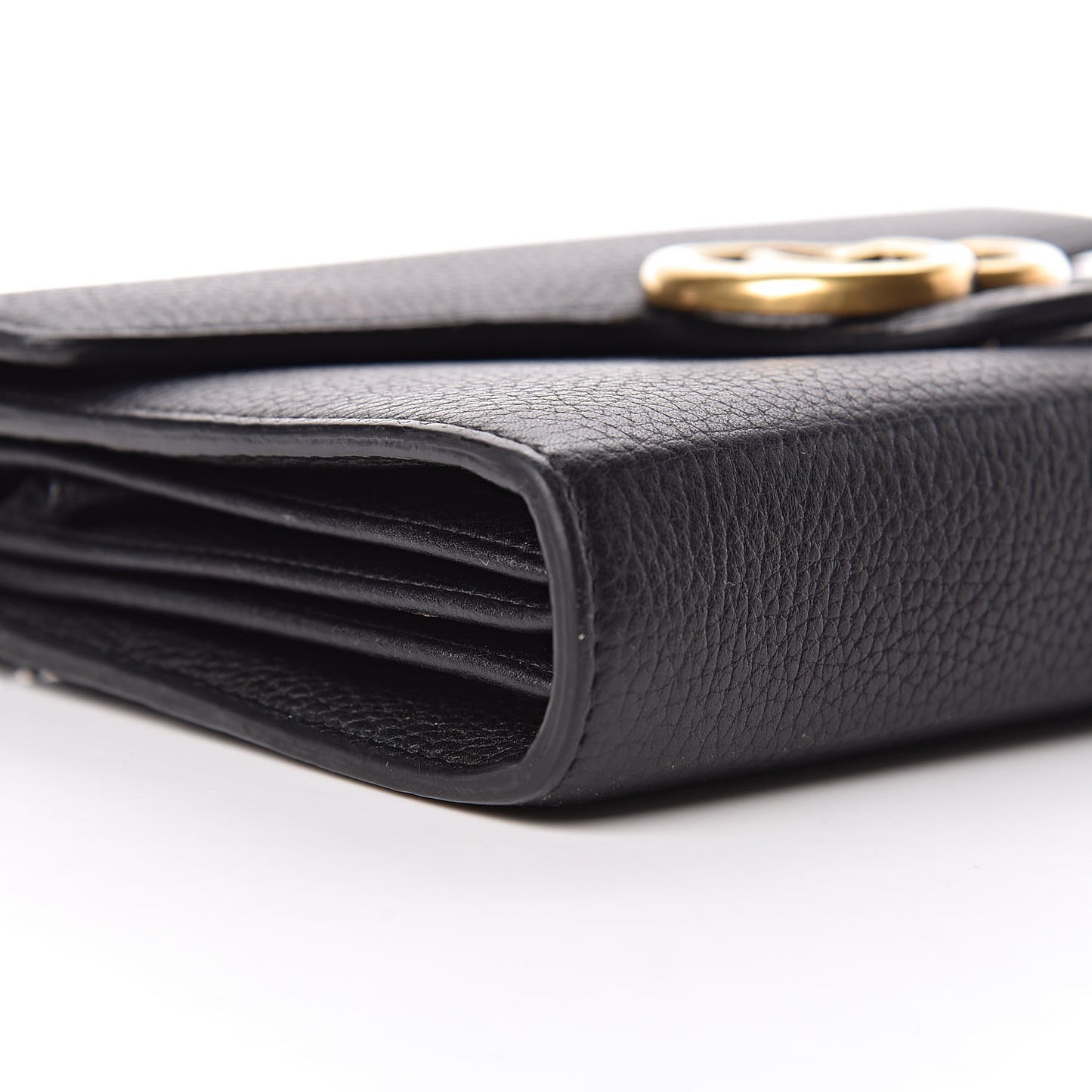 Calfskin GG Marmont Chain Wallet Black