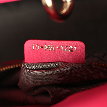 Christian Dior Lambskin Cannage Small My ABCDior Lady Dior Fraise 7 of 11
