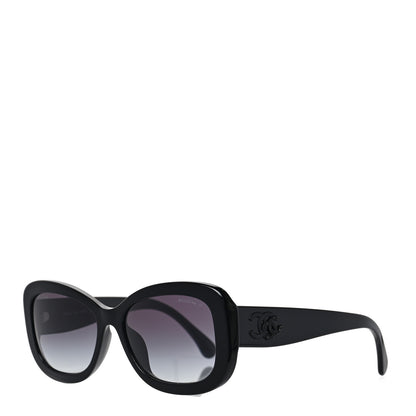 Chanel Acetate Rectangle CC Sunglasses 5468-B Black 1 of 7