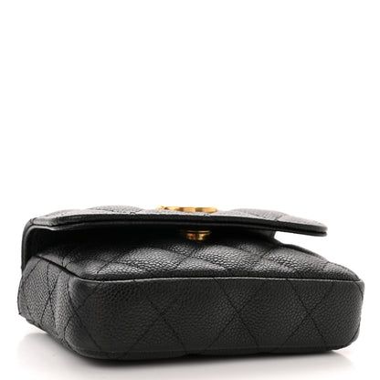Chanel Caviar Quilted Sweetheart Clutch With Chain Black 4 of 12