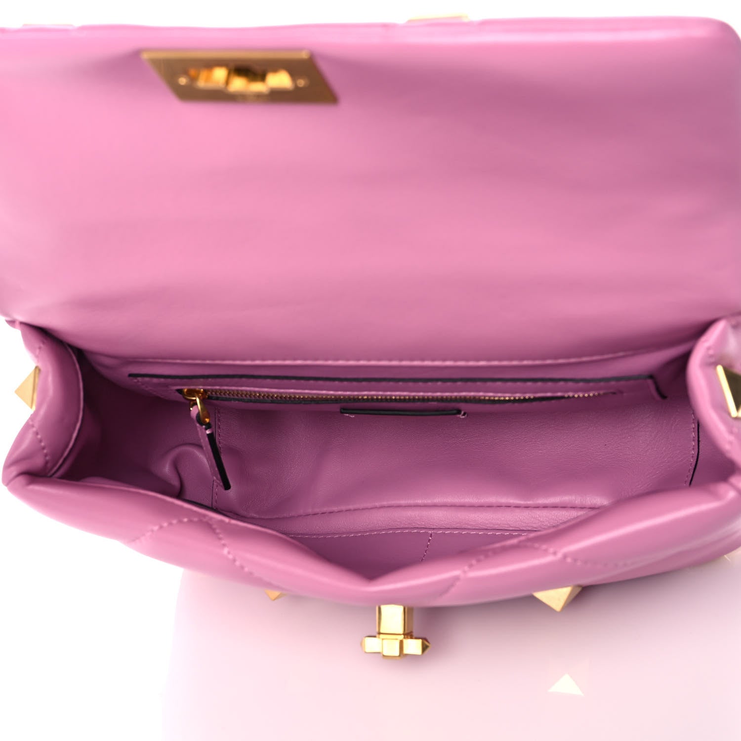 Valentino Garavani Nappa Large Roman Stud Shoulder Bag Giacinto 5 of 11