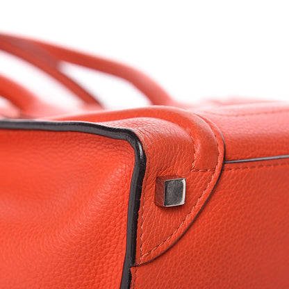 Celine Drummed Calfskin Micro Luggage Vermillion 14 of 18