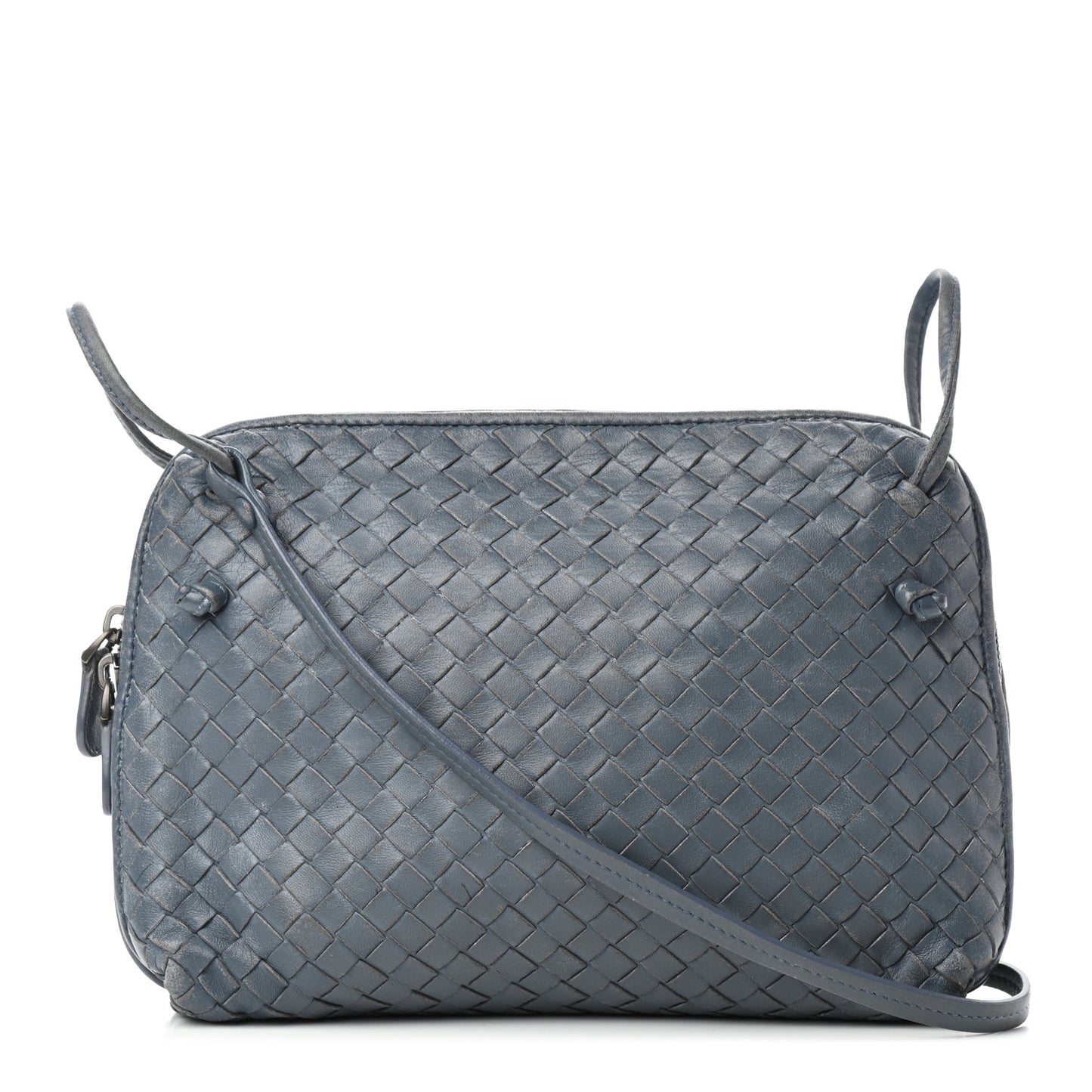 Nappa Intrecciato Pillow Crossbody Messenger Baltic Blue