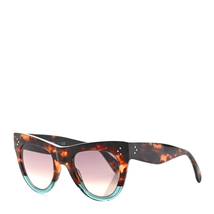 Celine Acetate Cat Eye Sunglasses CL40016I Tortoise Turquoise 1 of 8