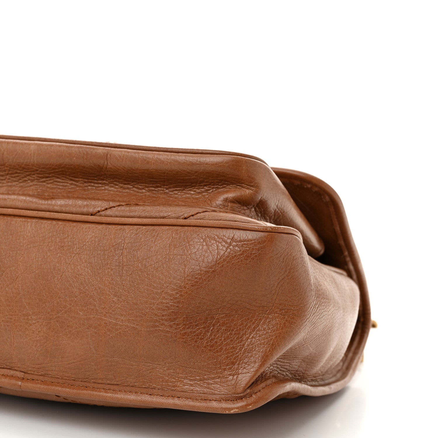 Saint Laurent Crinkled Calfskin Matelasse Monogram Medium Niki Chain Satchel Caramel 9 of 9