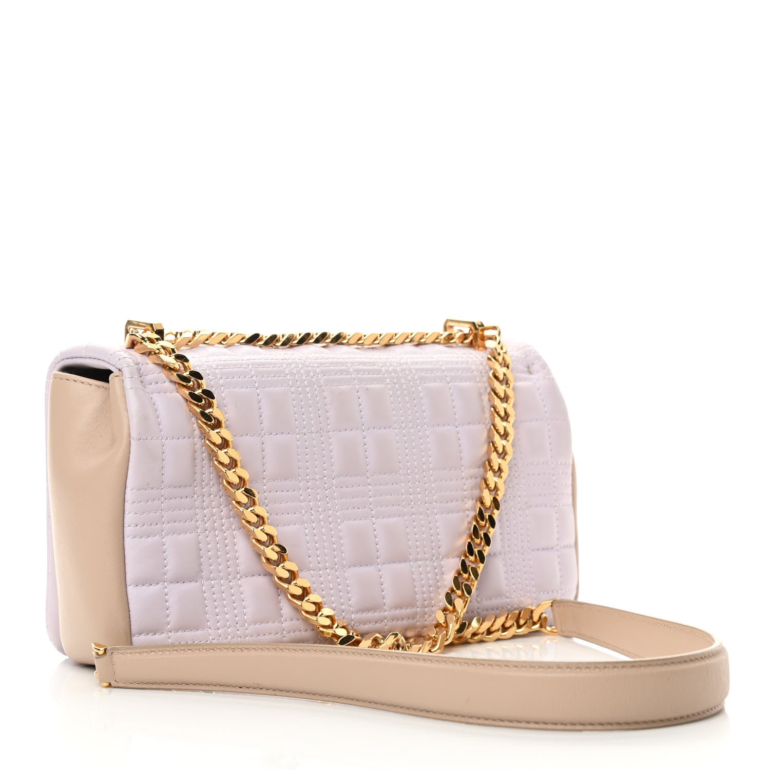 Burberry Lambskin Quilted Small Lola Bag Pale Thistle Soft Fawn 2 of 10
