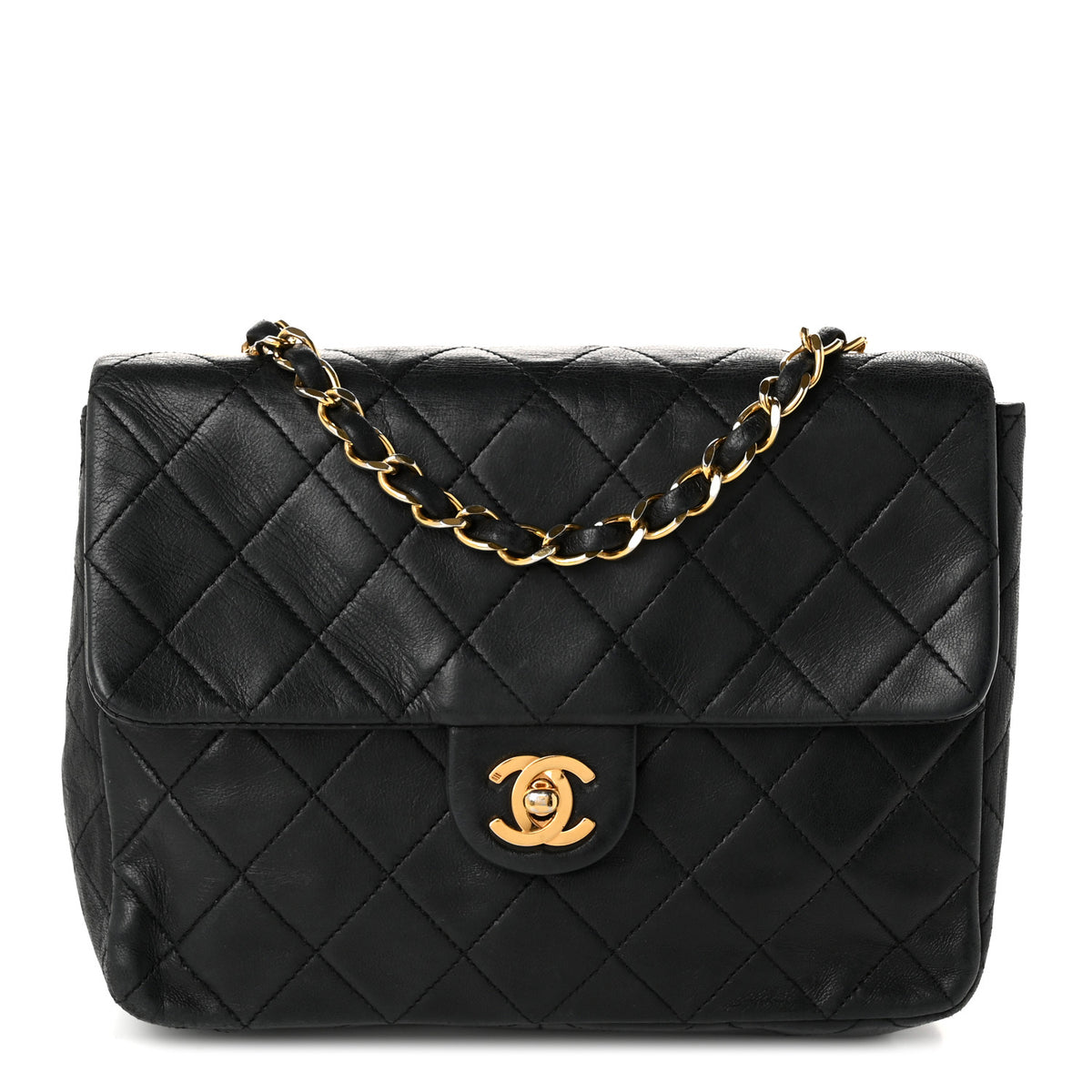 Chanel Lambskin Quilted Small Single Flap Bag Black 1 of 10