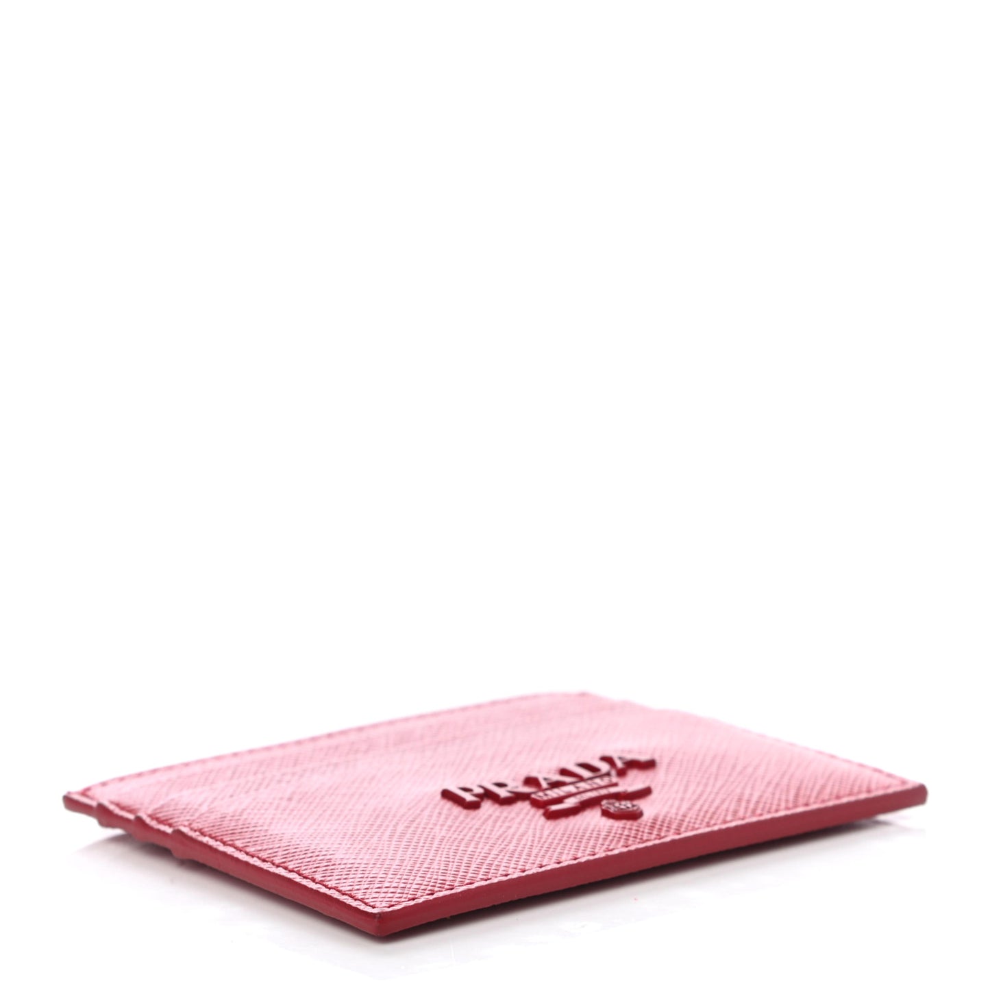 Saffiano Shine Monochrome Card Holder Fuoco