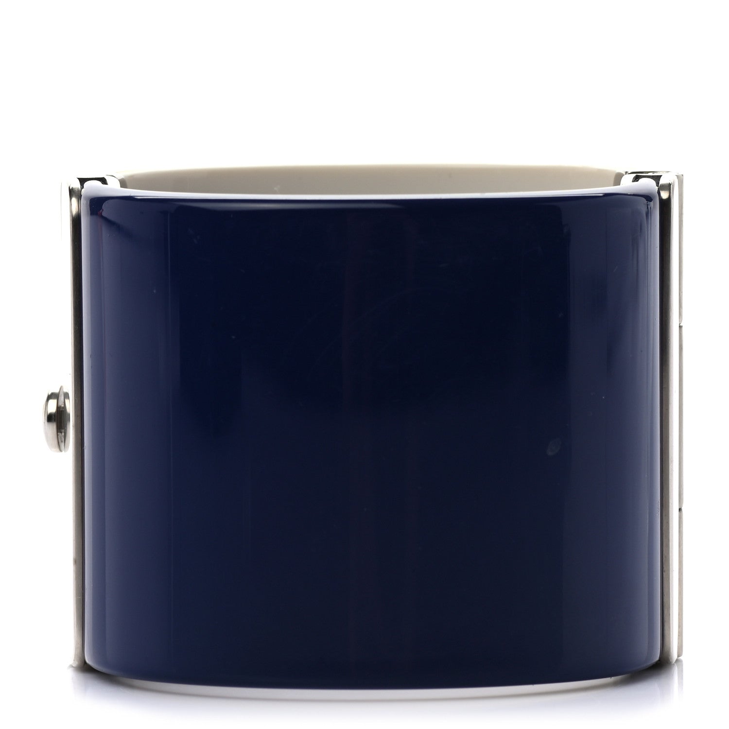 Chanel Resin Pearl CC Cuff Cream White Blue 3 of 4