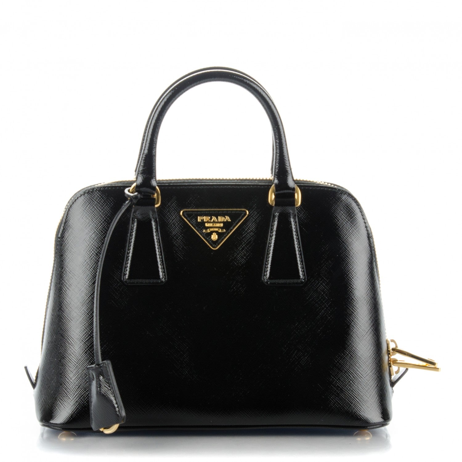 Prada Saffiano Vernice Small Promenade Tote Black 1 of 7