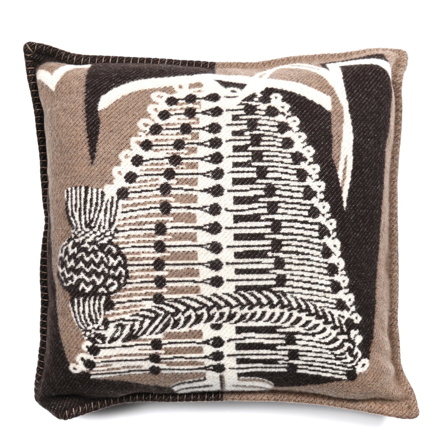 Wool Cashmere Brandebourgs Pillow Ecorce