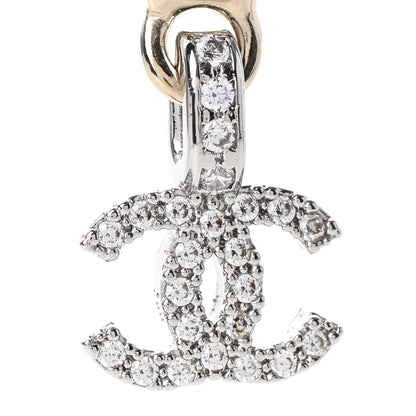 Chanel Metal Crystal CC Chain Drop Earrings Gold 4 of 5