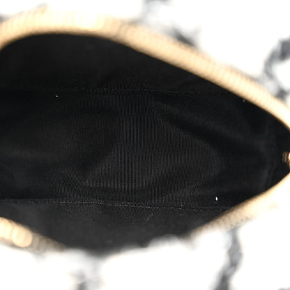 Chanel Tweed Shearling Round Clutch With Chain and Coin Purse Black and White 6 of 19