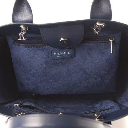 Chanel Caviar Small Studded Deauville Tote Navy 6 of 10